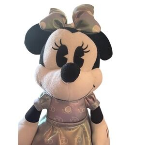 Disney Minnie Mouse Plush Kids Silver Excellent 100th Anniversary Iridescent